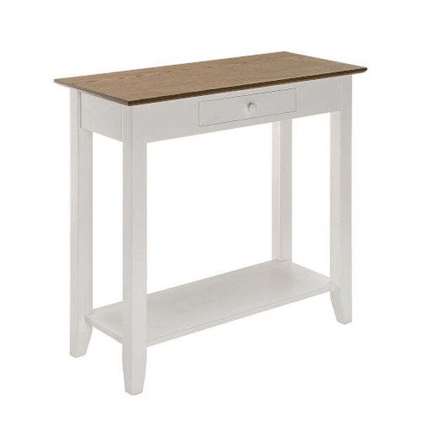 American Heritage Driftwood White One-Drawer Hall Table with Shelf, image 1