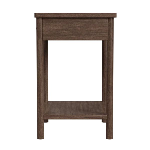 Lennon Soft Brown One-Drawer Rounded Leg Nightstand, image 4
