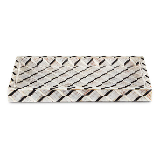 Derian Black, White and Natural Decorative Tray, image 2