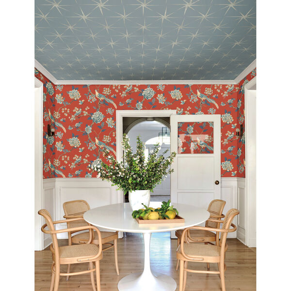 Grandmillennial Blue Evening Star Pre Pasted Wallpaper - SAMPLE SWATCH ONLY, image 6