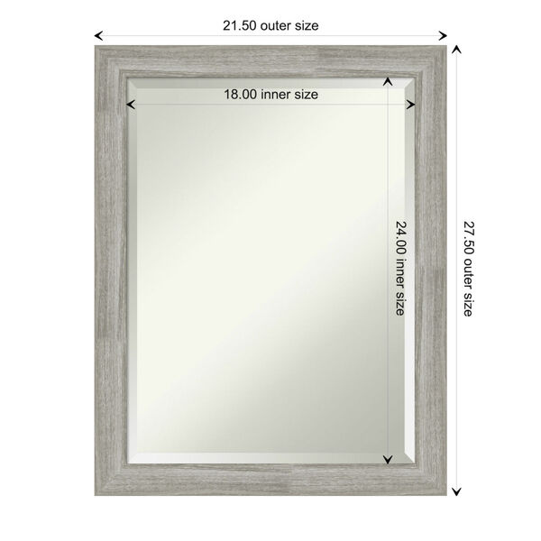 Dove Gray 22W X 28H-Inch Bathroom Vanity Wall Mirror, image 6