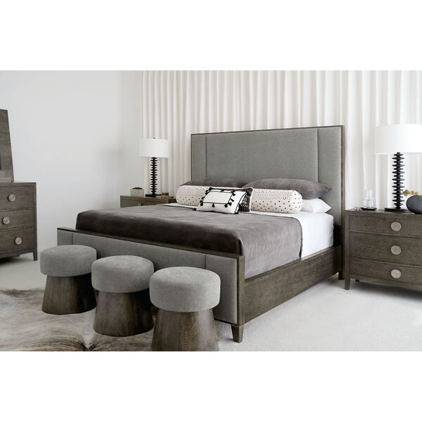 Linea Dark Gray Upholstered Panel California King Bed, image 4