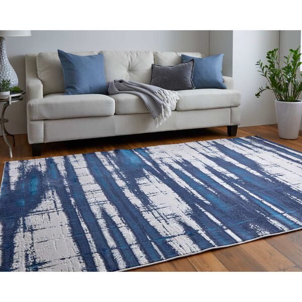 Indio Industrial Abstract Ivory Blue Gray Area Rug, image 5