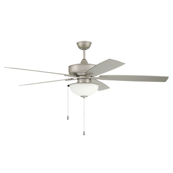 Super Pro Painted Nickel 60-Inch LED Ceiling Fan with White Frost Glass, image 1