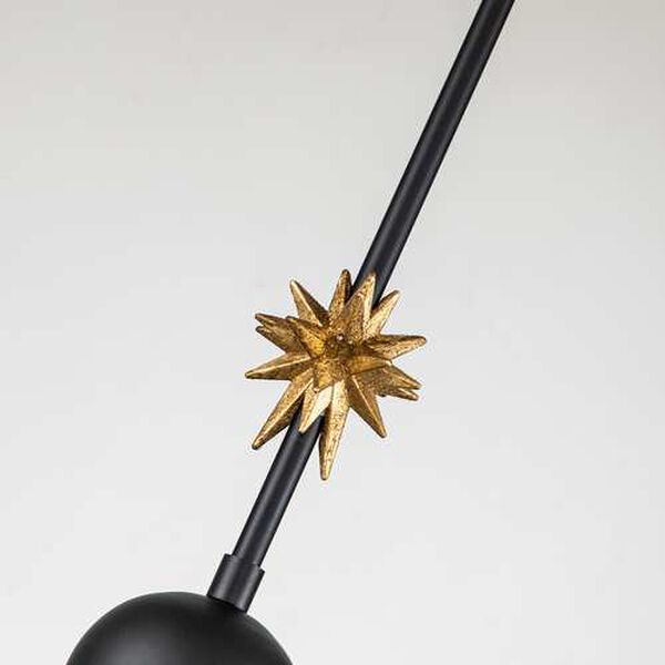 Etoile Matte Black One-Light Mini Pendant with Star, image 5