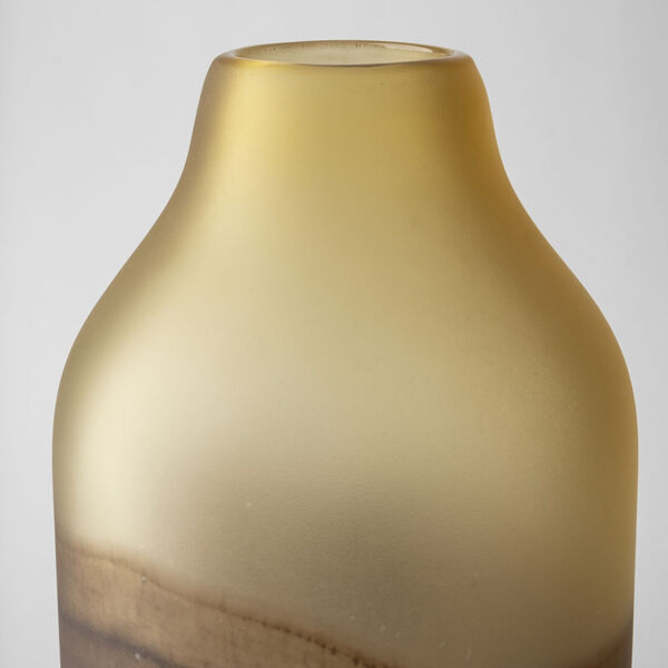 Pyla Yellow and Brown 14-Inch Glass Sand Vase, image 3