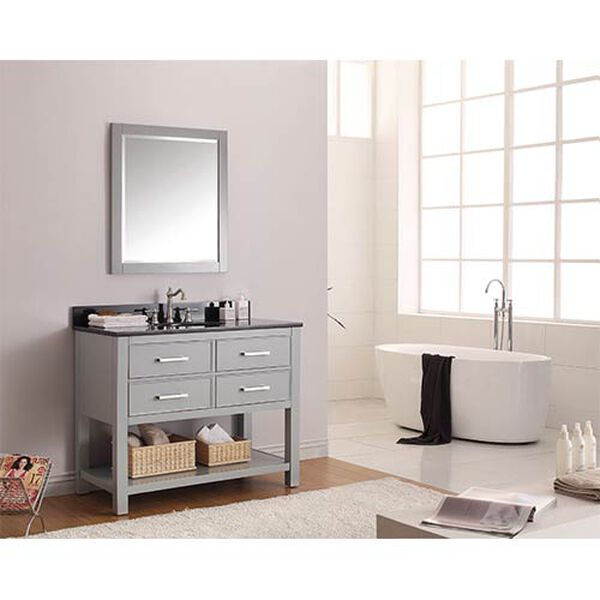 Brooks Chilled Gray 42-Inch Vanity Combo with Black Granite Top, image 3