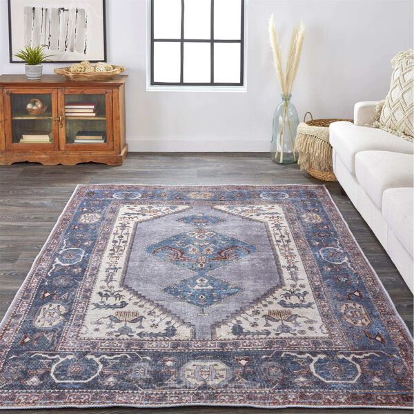 Percy Blue Brown Ivory Area Rug, image 2