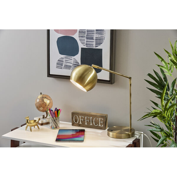 Ashbury Antique Brass One-Light Desk Lamp, image 2