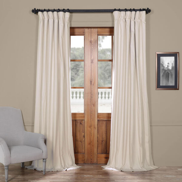 Hazelwood Beige 50 x 84-Inch Solid Cotton Blackout  Curtain, image 1