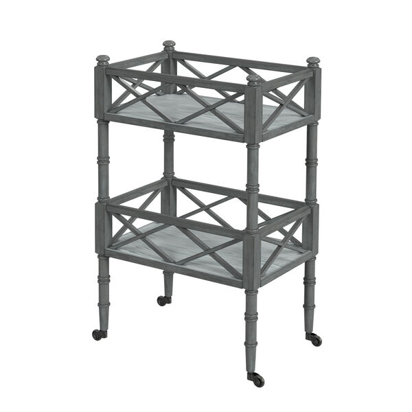 Foster Powder Gray Two-Tier Bar Cart, image 1