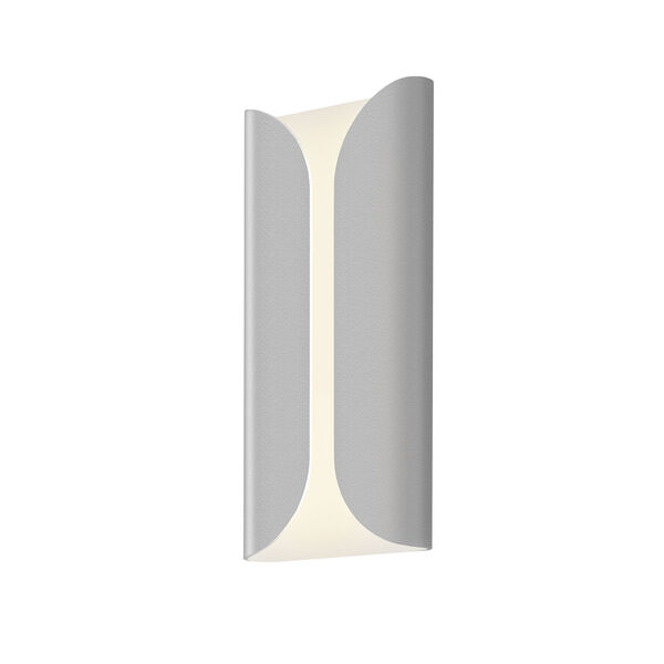 Folds LED Textured Gray 1-Light Outdoor Wall Sconce 14-Inch, image 1