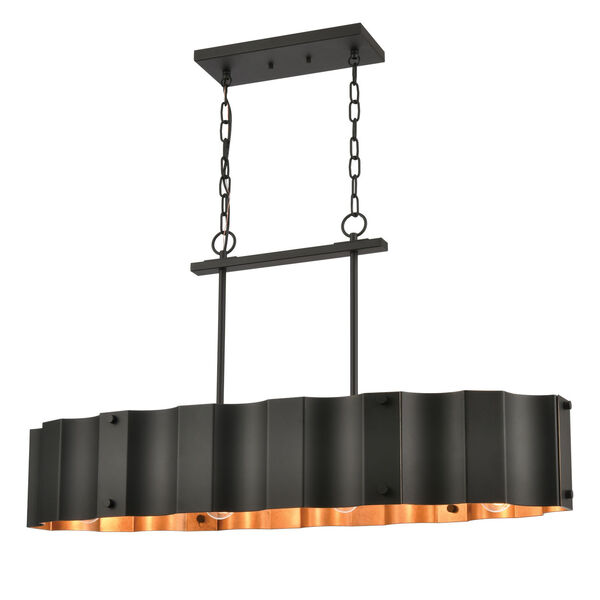 Clausten Black and Gold Four-Light Island Chandelier, image 3