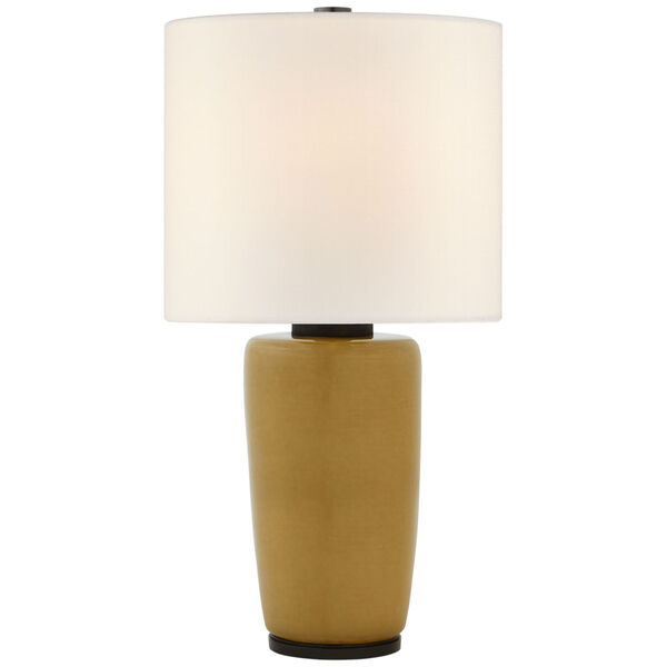 Chado Large Table Lamp in Dark Moss with Linen Shade by Barbara Barry, image 1