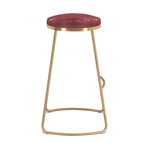 Bree Burgundy and Gold Barstool, image 3