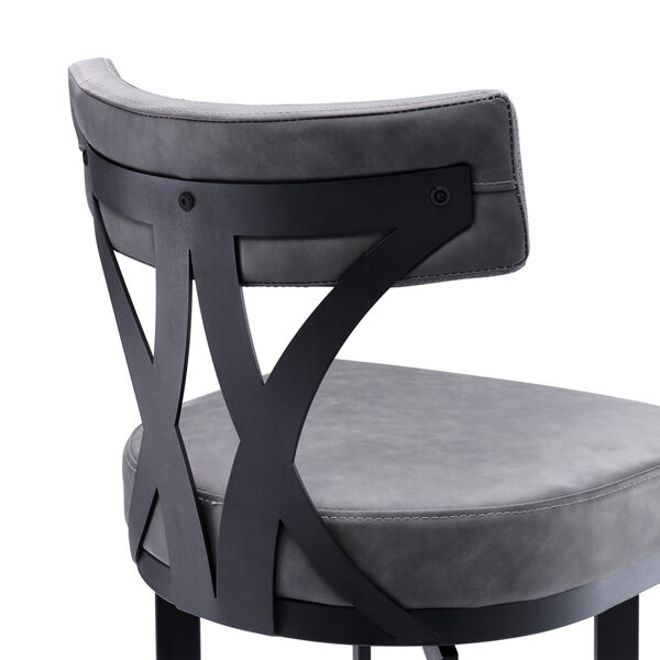Natalie Black and Vintage Gray 26-Inch Counter Stool, image 5