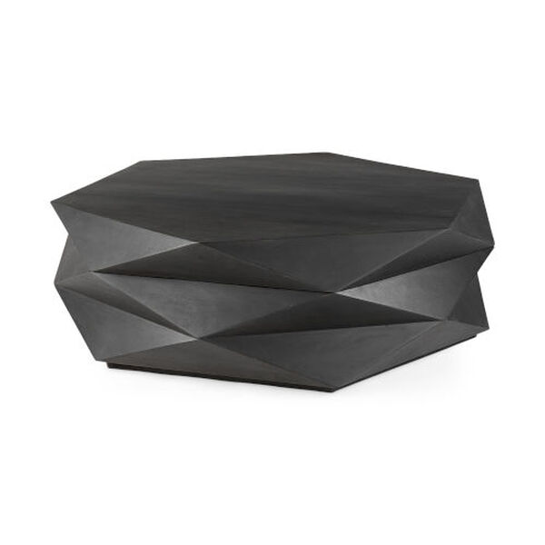 Arreto Black Hexagonal Storage Coffee Table, image 1