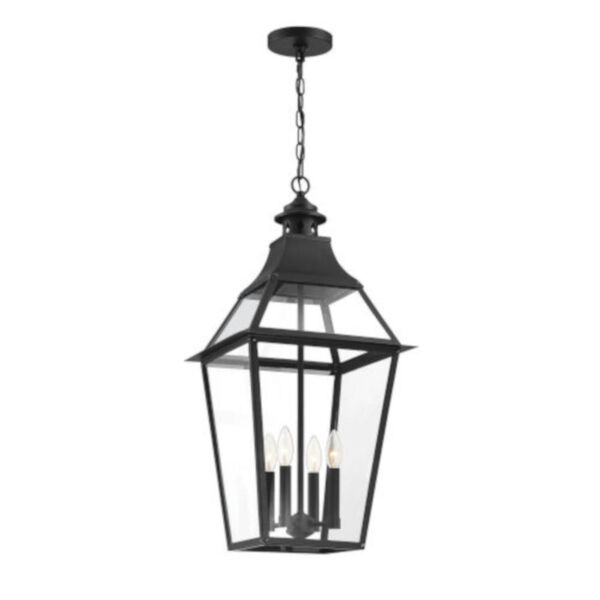 Elle Black and Gold Four-Light Outdoor Pendant, image 4