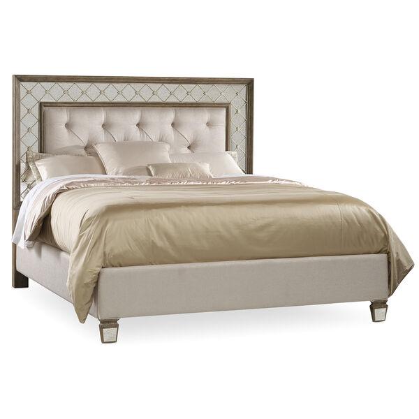 Sanctuary King Mirrored Upholstered Bed, image 1