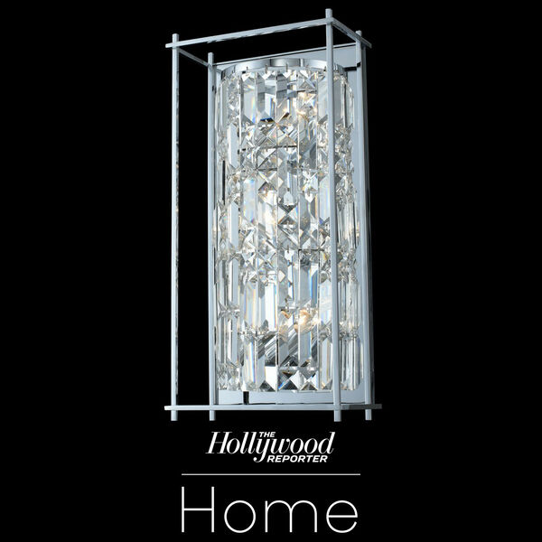 The Hollywood Reporter Joni Chrome Nine-Inch Three-Light Wall Sconce with Firenze Crystal, image 1