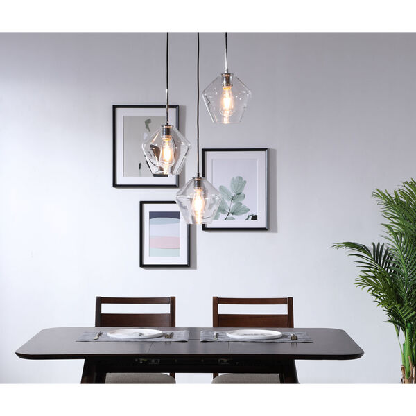 Gene Chrome 18-Inch Three-Light Pendant with Clear Glass, image 2