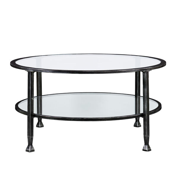 Jaymes Black Metal and Glass Round Cocktail Table, image 3