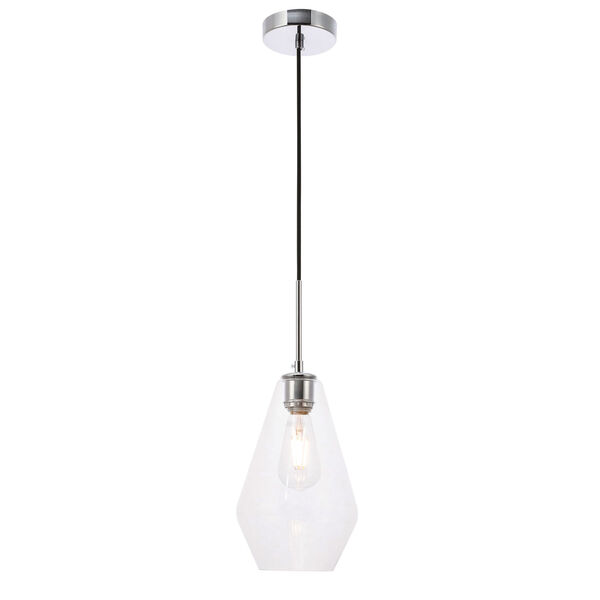 Gene Chrome Seven-Inch One-Light Mini Pendant with Clear Glass, image 1