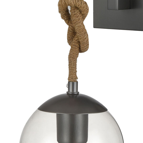 Haute Collar Pewter and Natural Rope One-Light Wall Sconce, image 3