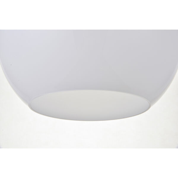 Baxter Brass and Frosted White 11-Inch One-Light Pendant, image 6