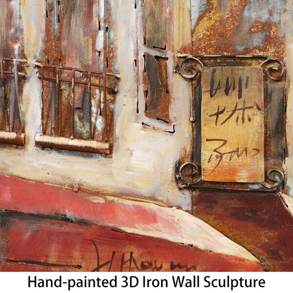 Solo in Paris Mixed Media Iron Hand Painted Dimensional Wall Art, image 5