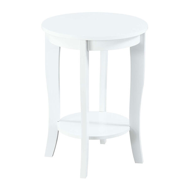 American Heritage White Round End Table, image 1