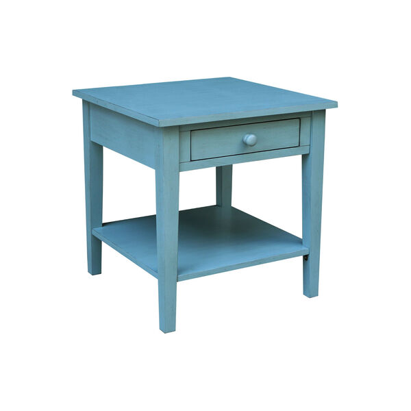 Spencer Antique Rubbed Ocean Blue End Table, image 1