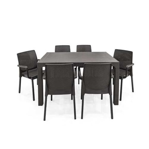 Napoli Anthracite Seven-Piece Outdoor Dining Set, image 1