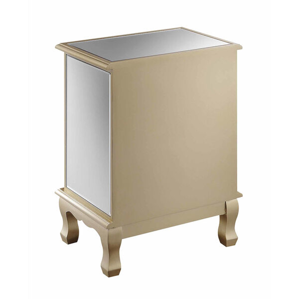 Gold Coast Champagne Mirror Vineyard Three-Drawer Mirrored End Table, image 5