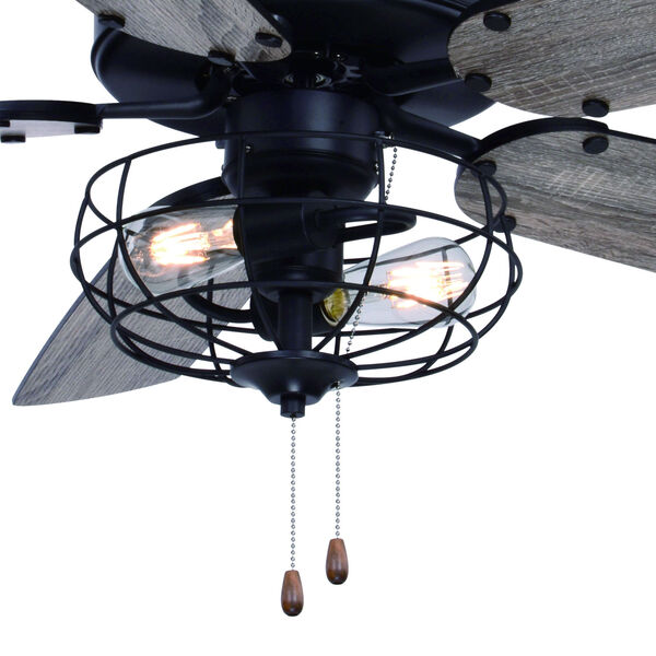 Reed Matte Black Two-Light Ceiling Fan, image 5