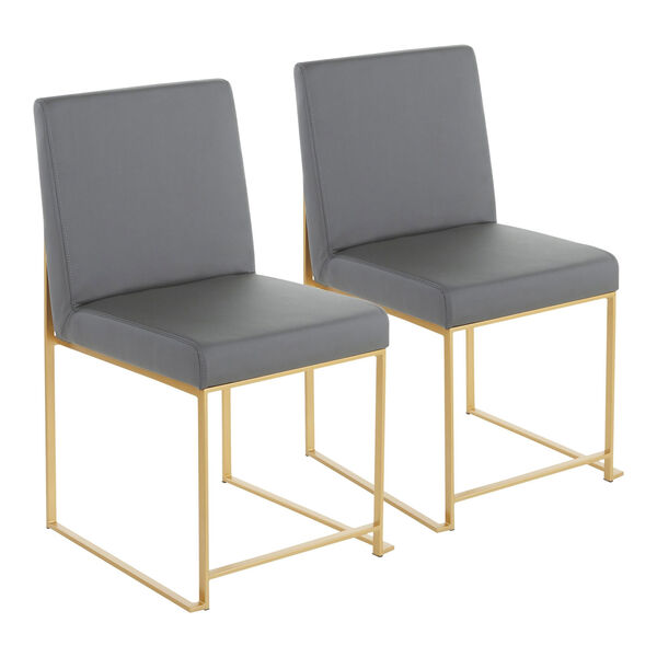 Fuji Gold and Grey High Back Dining Chair, Set of 2, image 1