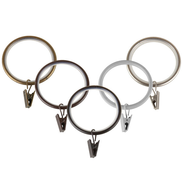 Black Noise-Canceling Curtain Rings with Clip, Set of 10, image 4