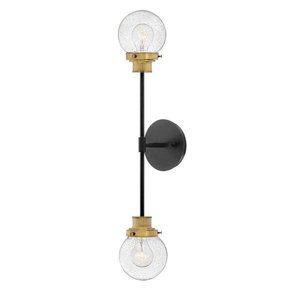 Poppy Black Two-Light Wall Sconce, image 1