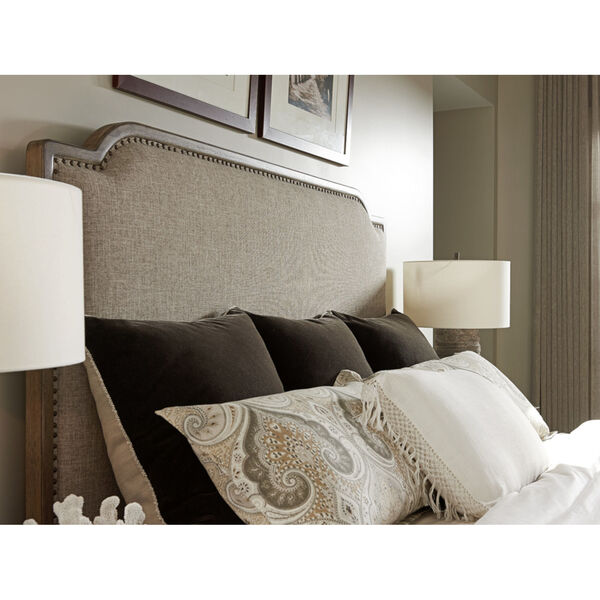 Cypress Point Gray Stone Harbour Upholstered Queen Headboard, image 1