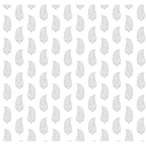 Small Prints Resource Library Gray Two-Inch Boteh Paisley Wallpaper - SAMPLE SWATCH ONLY, image 1