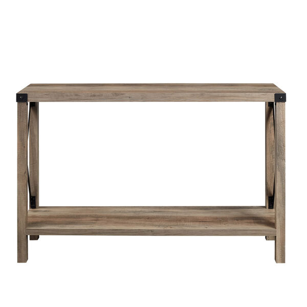 Grey 46-Inch Rustic Farmhouse Metal X Entry Table, image 6