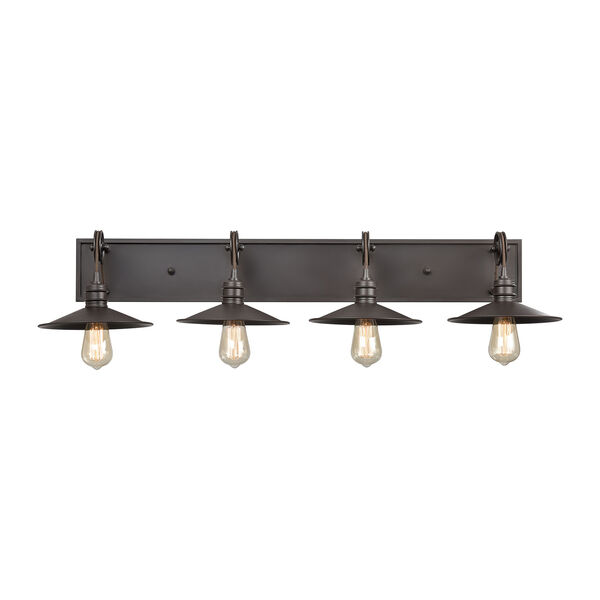 Spindle Wheel Oil Rubbed Bronze Four-Light Vanity Light, image 2