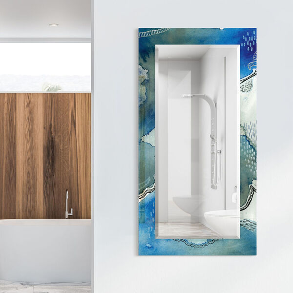 Subtle Blues Blue 54 x 28-Inch Rectangular Beveled Wall Mirror, image 1