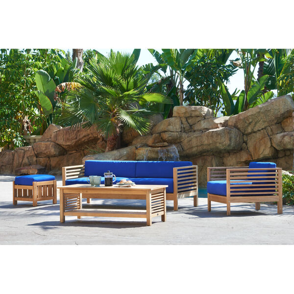 Summer Nature Sand Teak Rectangular Teak Outdoor Coffee Table, image 3