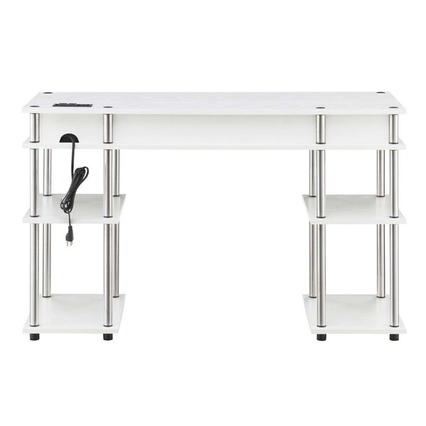 Designs2Go White Student Desk with Charging Station, image 6