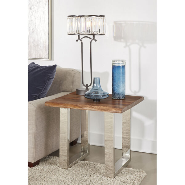 Brownstone Brown and Chrome End Table, image 4