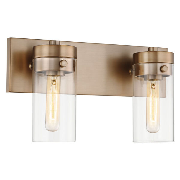 Intersection Burnished Brass Two-Light Bath Vanity, image 2