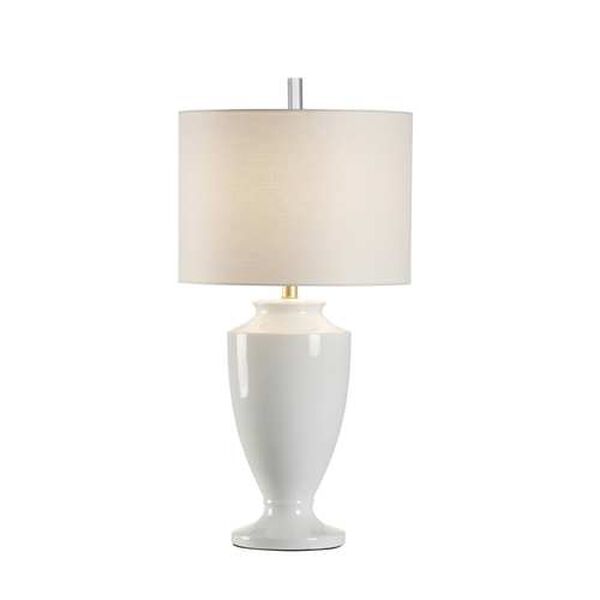 Lanus Gloss White Glaze One-Light Table Lamp, image 1