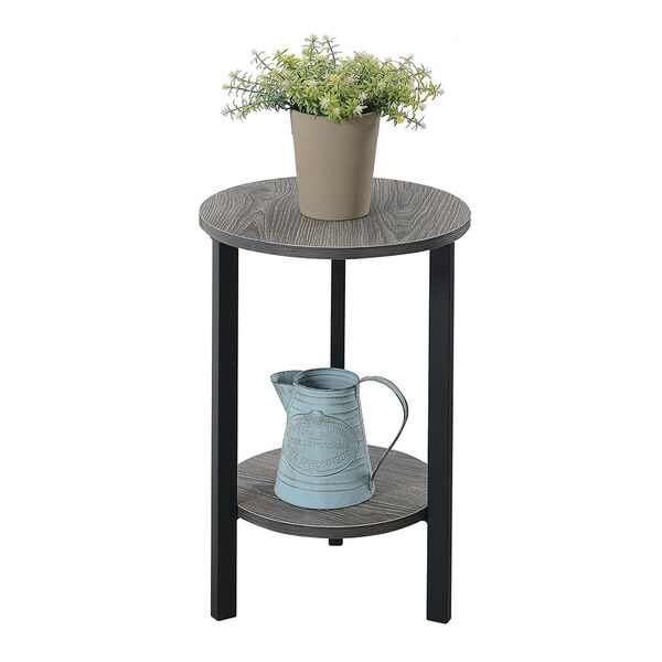 Weathered Gray and Black 15-Inch Plant Stand, image 2