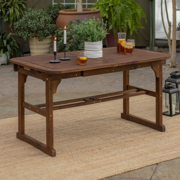 Acacia Wood Patio Butterfly Table - Dark Brown, image 2